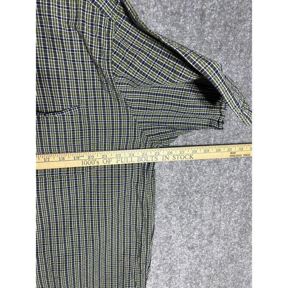 Eddie Bauer Seersucker Button Down Shirt Mens Large Plaid Short Sleeve Pocket - Picture 7 of 8